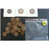 Image 2 : Canada 1 cent Lot of 32 Mostly 1950's, two 1977 clipped