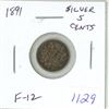 Image 1 : 1891 Canadian Victorian Silver 5 Cents. F-12.