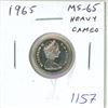Image 1 : 1965 Canadian Silver 10 Cents. MS-65 with Heavy Cameo. Bright White. Nice.