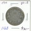 Image 1 : 1911 Canadian Silver 50 Cents. First issue of King George V. VG-8. Key Date. Mintage of 209,972.