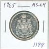Image 1 : 1965 Canadian Silver 50 Cents. MS-64. Nice.