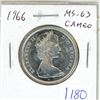 Image 1 : 1966 Canadian Silver 50 Cents. MS-63 with Cameo. Nice.