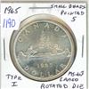 Image 1 : 1965 Small Beads, Pointed 5 Type I Silver Dollar. MS-63 with Cameo and Rotated Die. Nice.