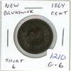 Image 1 : New Brunswick. 1864 Cent. Short 6 on date. G-6.