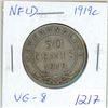 Image 1 : Newfoundland. 1919c Silver 50 Cents. Minted in Ottawa. VG-8.