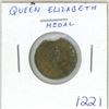 Image 1 : Queen Elizabeth II medal. Top of medal is broken off.