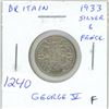 Image 1 : Great Britain. 1933 Silver 6 Pence. King George V. Fine.