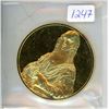 Image 1 : Mona Lisa medal. Sterling Silver with Gold Plating. Original painting by Leonardo de Vinci. BU.