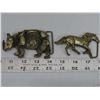 Image 1 : 1978 Baron Buckle (shaped like a horse) & a Rhinoceros buckle – both solid brass