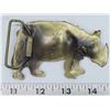 Image 4 : 1978 Baron Buckle (shaped like a horse) & a Rhinoceros buckle – both solid brass
