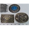 Image 2 : 5 Assorted buckles with advertising – 3 solid brass.