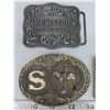 Image 3 : 5 Assorted buckles with advertising – 3 solid brass.