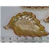 Image 2 : Amber Depression glass leaf set