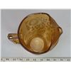 Image 4 : Amber Depression glass water pitcher with painted floral designs
