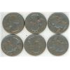 Image 1 : 6 USA silver quarters - 1965