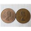 Image 1 : 2x 1967 British Penny- Elizabeth II, Dei, Gratia, Regina, F:D