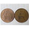 Image 2 : 2x 1967 British Penny- Elizabeth II, Dei, Gratia, Regina, F:D