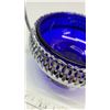 Image 3 : 2 Colbat Blue Glass Sugar Dishes with Spoon Rest