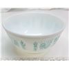 Image 1 : White Pyrex Bowl with Aqua Accents