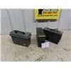 Image 1 : 3 Ammo Cases ; (2) Metal 4" x 7" x 11" & (1) 5" x 7.5" x 11" 