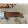 Image 8 : 2 Hunting Knives - Both with Holsters ; Schrade USA 10" & ? Spain 10.5" 