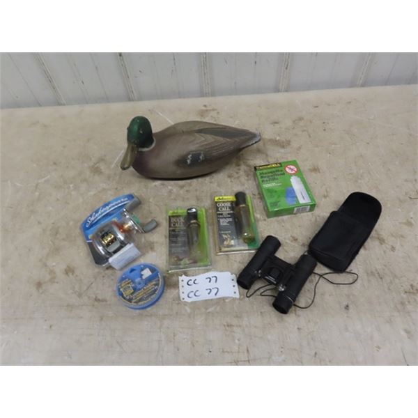 Duck Decoy, Bushmaster Binoculars, New Goose + Duck Call, 