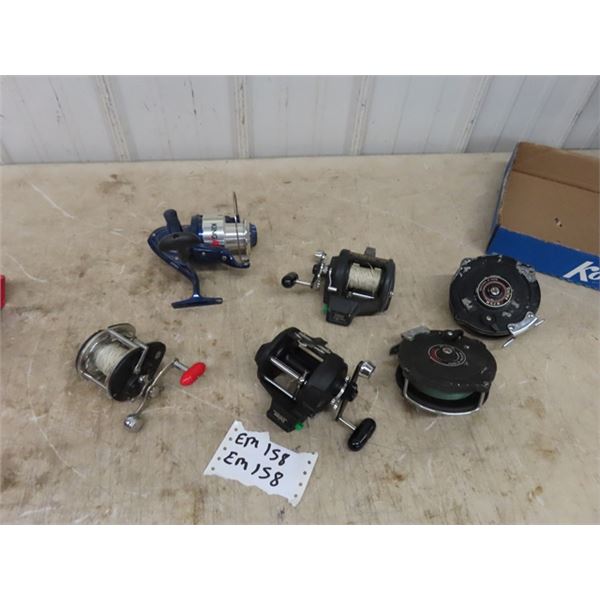 6 Fishing Reels ; King Kat II , (2) Diawa Sealine II, Fjord 106 Daiwa 