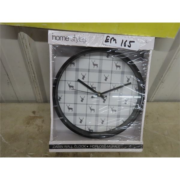 New Cabin Elk Clock 10" Wide