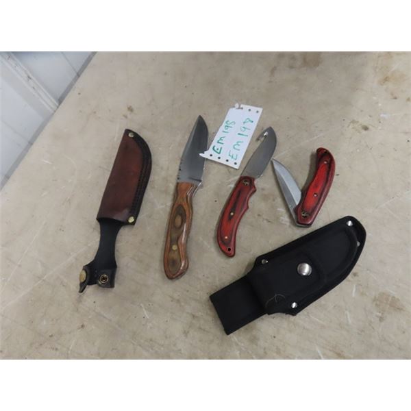 2 Hunting Knives - Quality - Both with Holsters - 1 is a Set - 