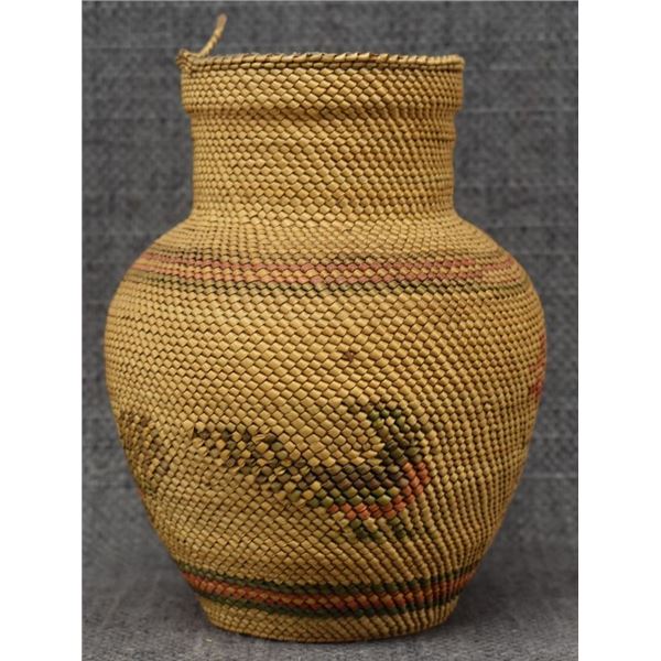 NOOTKA/ MAKAH INDIAN BASKETRY BOTTLE
