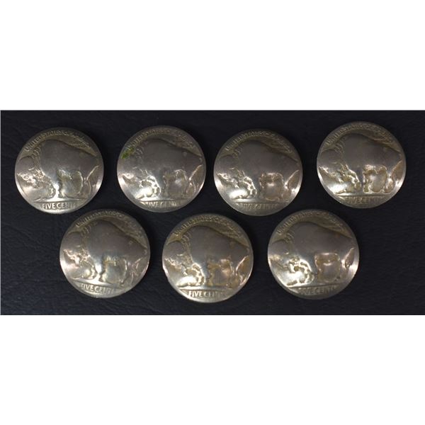 BUFFALLO HEAD NICKLE BUTTON COVERS