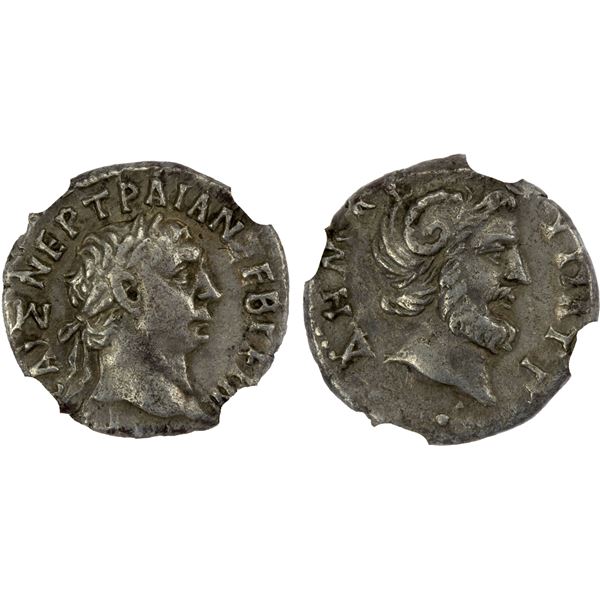 ROMAN CYRENAICA: Cyrene, Trajan, 98-117 AD, AR hemidrachm (1.71g), year 3 (100 AD), NGC EF