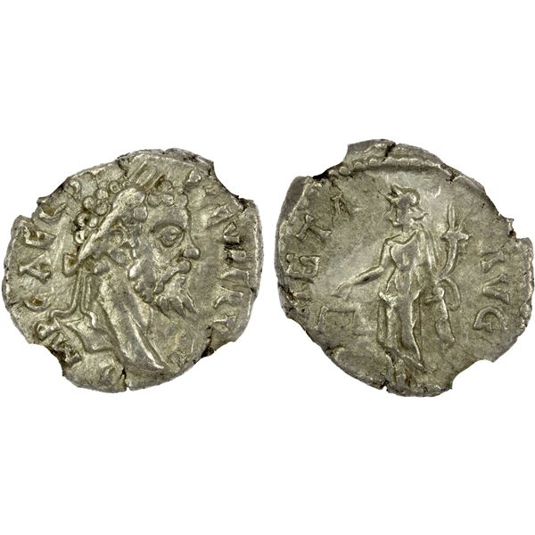 ROMAN EGYPT: Septimius Severus, 193-211 AD, AR denarius, Alexandria, NGC Choice VF