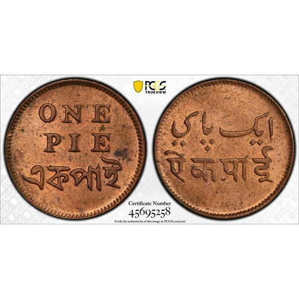 BENGAL PRESIDENCY: AE pie, ND (1831-35), PCGS MS63 RB