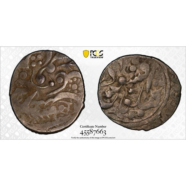 SINKIANG: Kuang Hsu, 1875-1908, AR 1/2 miscal (1.73g), Aksu, AH1296, PCGS XF40