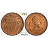 Image 1 : BELGIUM: Leopold II, 1865-1909, AE 2 centimes, 1905, PCGS MS64 RB
