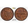 Image 1 : SAXONY: Friedrich August III, 1763-1806, AE pfennig, 1772-C, PCGS MS64 RB