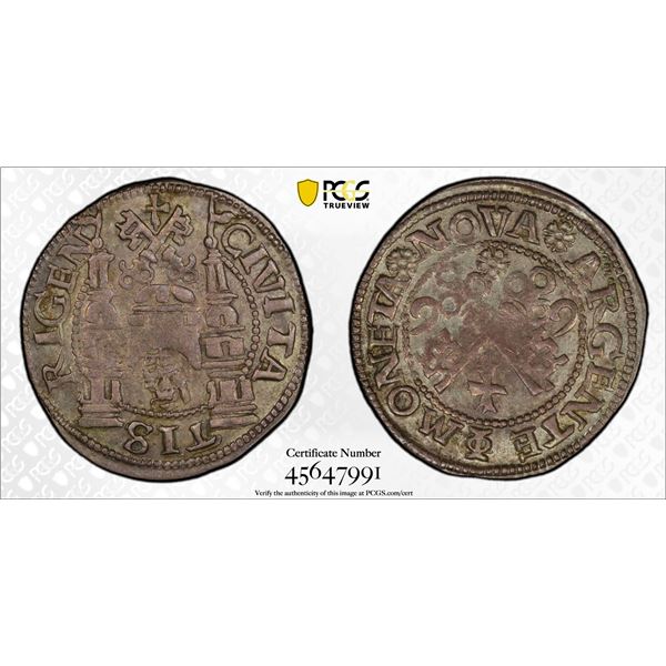 LIVONIA: Free City, AR ferding (2.86g), 1566, PCGS AU55