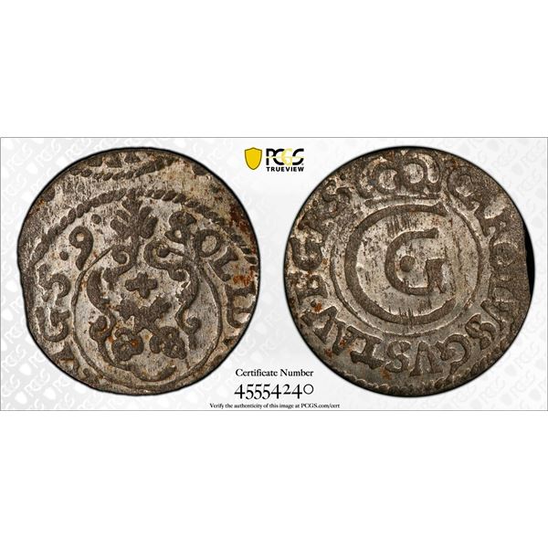 LIVONIA (SWEDISH): Carl X Gustav, 1654-1660, AR solidus, Riga, 1659, PCGS MS62
