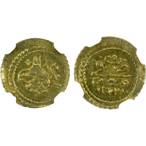 EGYPT: Mahmud II, 1808-1839, AV 1/4 mahbub (rubiye), Misr, AH1223 year 19, NGC MS62