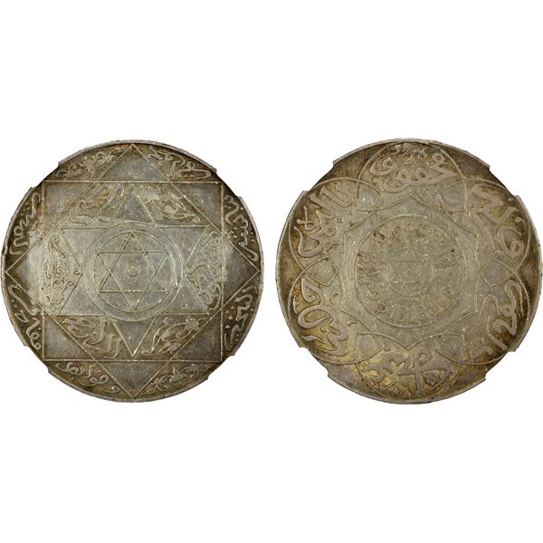 MOROCCO: 'Abd al-'Aziz, 1894-1908, AR 10 dirhams, Berlin, AH1313-Be, NGC AU Details