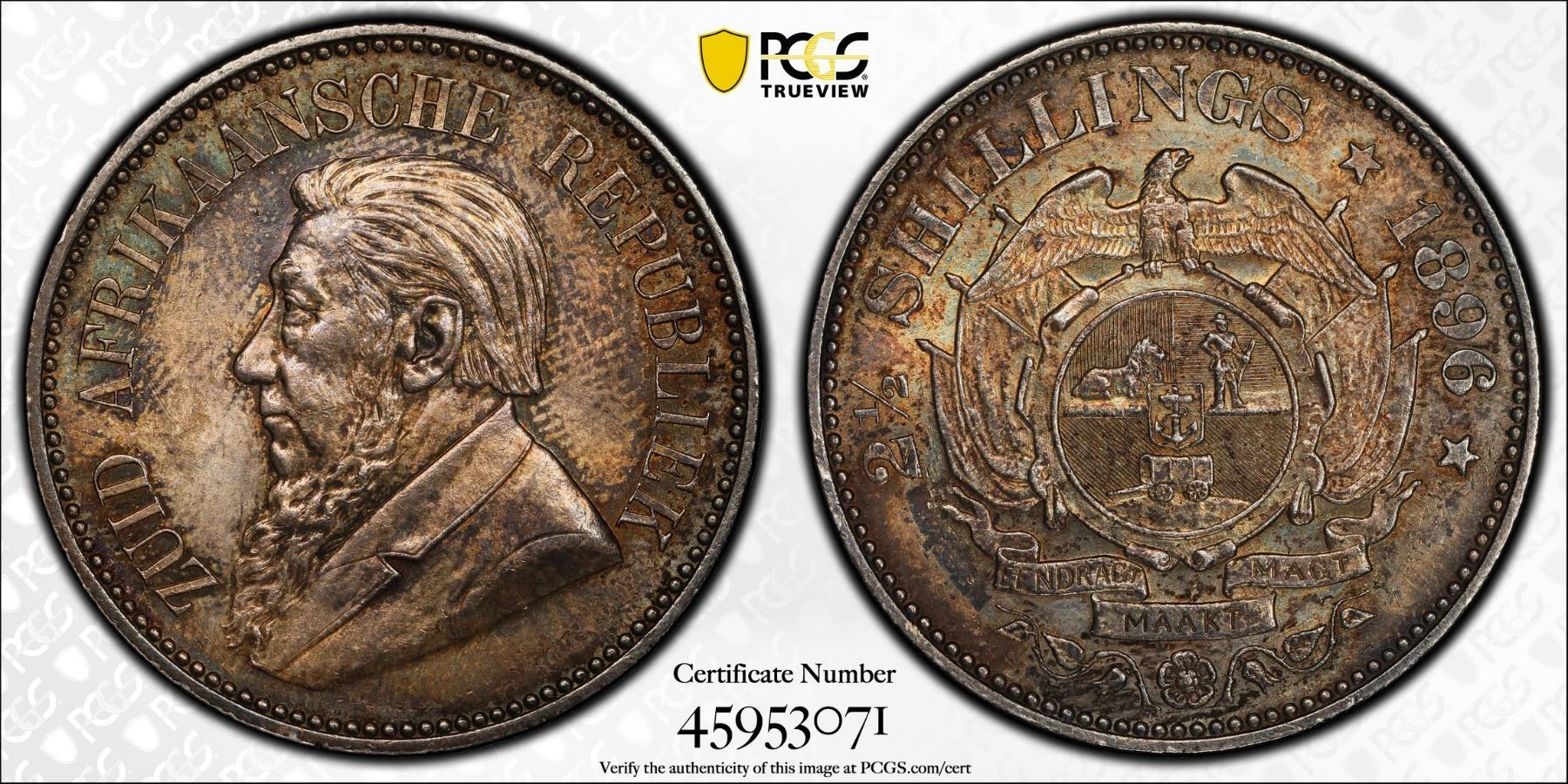 Zar R2 Coin SOUTH AFRICA: (ZAR), AR 2 1/2 shillings, 1896, PCGS UNC Details ...