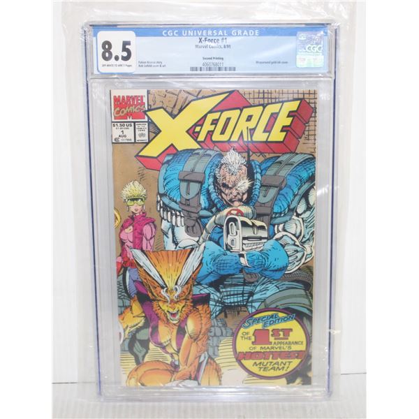 1077) CGC 8.5 MARVEL COMICS X-FORCE #1 GOLD