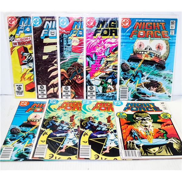 518) DC COMICS NIGHT FORCE #1,2,3 INCLUDES 5 MORE