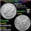 Image 1 : ***Auction Highlight*** 1890-cc Morgan Dollar $1 Graded Select Unc BY USCG (fc)
