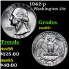 Image 1 : 1942-p Washington Quarter 25c Grades GEM+ Unc