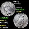 Image 1 : 1922-p Peace Dollar $1 Grades Choice+ Unc