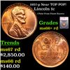 Image 1 : 1957-p Lincoln Cent Near TOP POP! 1c Graded ms66+ rd BY SEGS