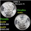 Image 1 : 1881-s Morgan Dollar $1 Grades GEM+ Unc