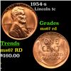 Image 1 : 1954-s Lincoln Cent 1c Grades GEM++ Unc RD
